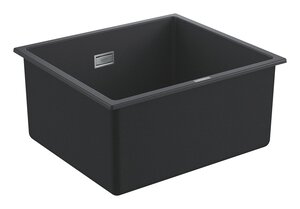 Изображение товара Мойка кухонная из искусственного гранита Grohe K700U 31653AP0, 45,7 x 40 см, с корзинчатым вентилем и сливным гарнитуром, черный гранит