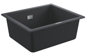 Изображение товара Мойка кухонная из искусственного гранита Grohe K700U 31654AP0, 53,3 х 45,7 см, с корзинчатым вентилем и сливным гарнитуром, черный гранит