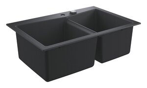 Изображение товара Кухонная мойка Grohe K700 из искусственного гранита черного цвета