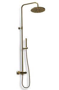 Изображение товара Душевая система Paini Cox 78PJ689TH с термостатом, верхний душ 25 см, золото матовое PVD