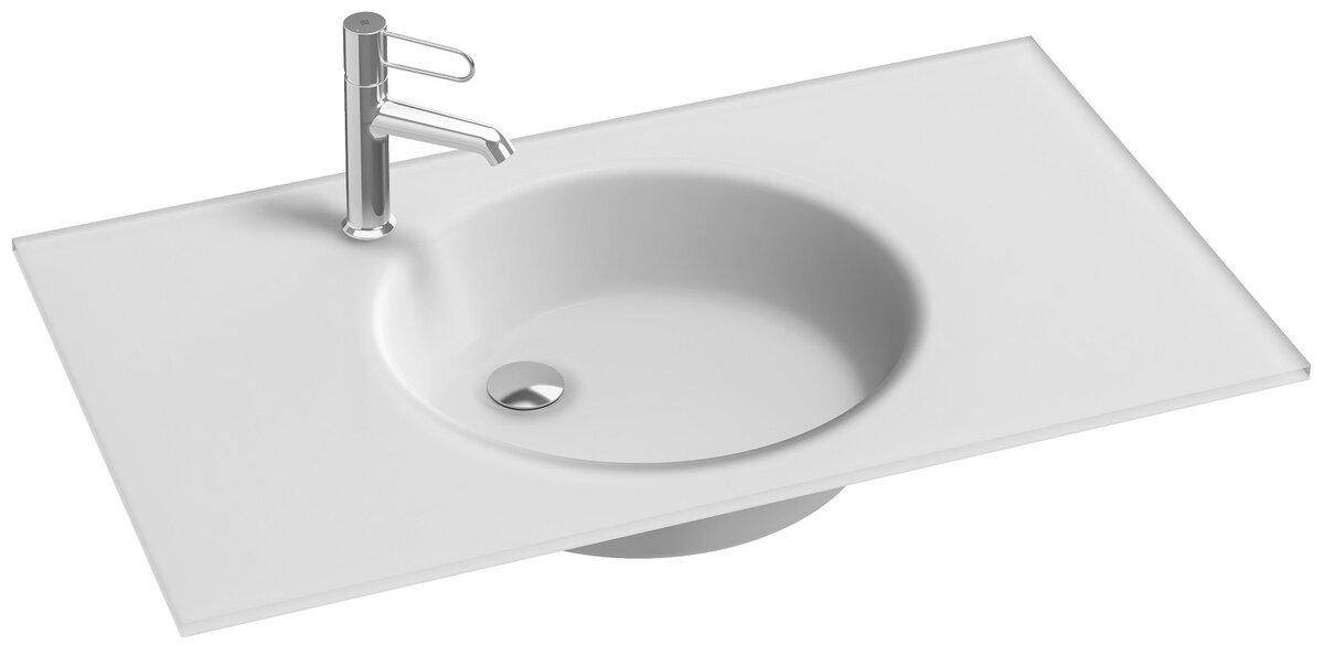 Изображение товара Стеклянная раковина Jacob Delafon Odeon Rive Gauche 90 см белый матовый