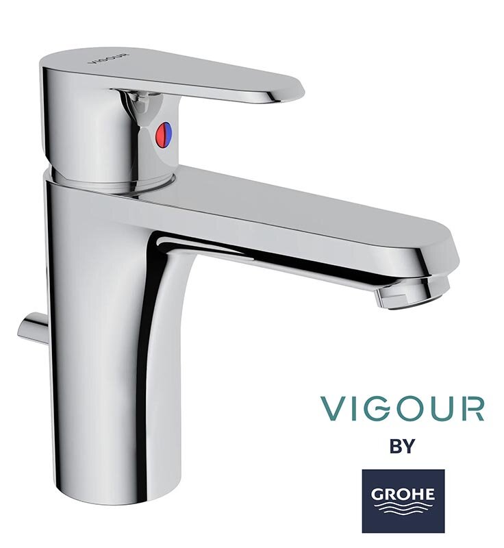 Изображение товара Смеситель для раковины Grohe Vigour Clivia 75140326 с донным клапаном хром