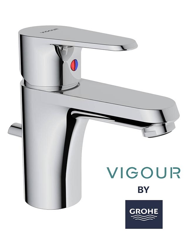 Изображение товара Смеситель для раковины Grohe Vigour, 75140826, с донным клапаном, хром Изображение товара Смеситель для раковины Grohe Vigour, 75140826, с донным клапаном, хром