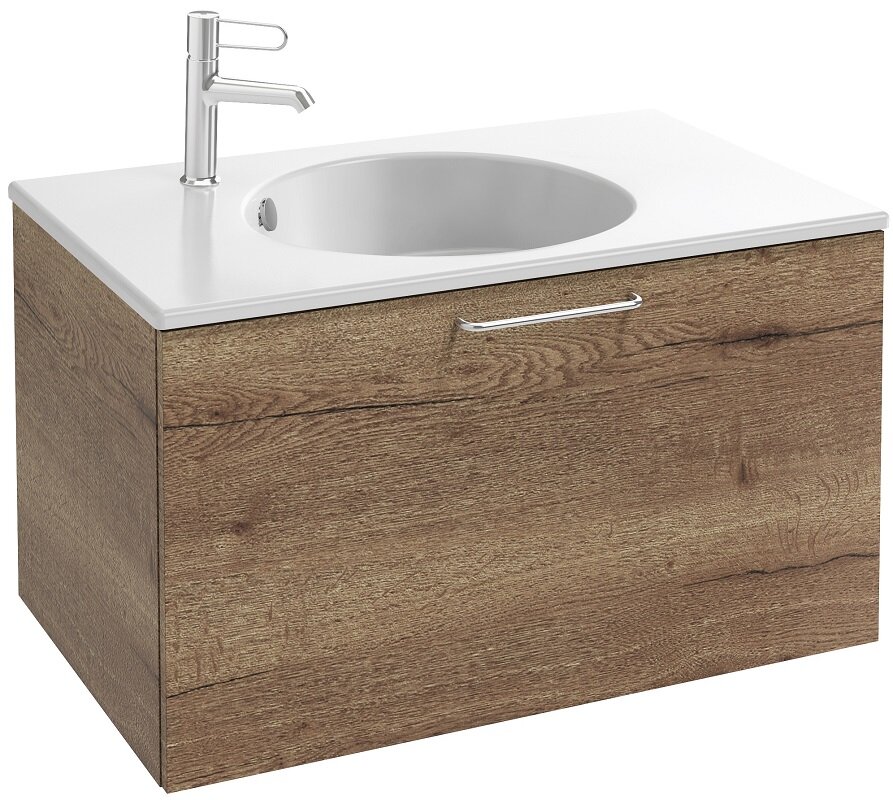 Изображение товара Тумба под раковину Jacob Delafon Odeon Rive Gauche 70 см, МДФ, в цвете дуб табак, подвесная