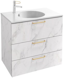 Изображение товара Тумба под раковину Jacob Delafon Odeon Rive Gauche 70 см, EB2531-RX-NR4, цвет белый мрамор, ручки на выбор