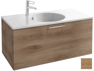 Изображение товара Тумба под раковину Jacob Delafon Odeon Rive Gauche 90 см, EB2513-RX-E52, цвет дуб табак, ручки на выбор