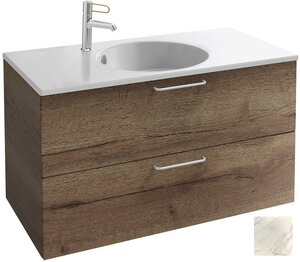 Изображение товара Тумба под раковину Jacob Delafon Odeon Rive Gauche 90 см, EB2523-RX-NR4, цвет белый мрамор, ручки на выбор