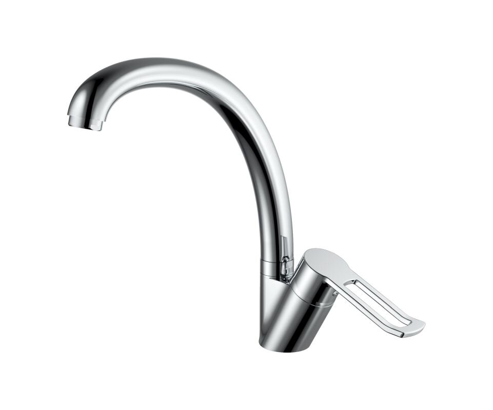 Изображение товара Смеситель для кухни Haiba HB41556-2 хром однорычажный с поворотным изливом