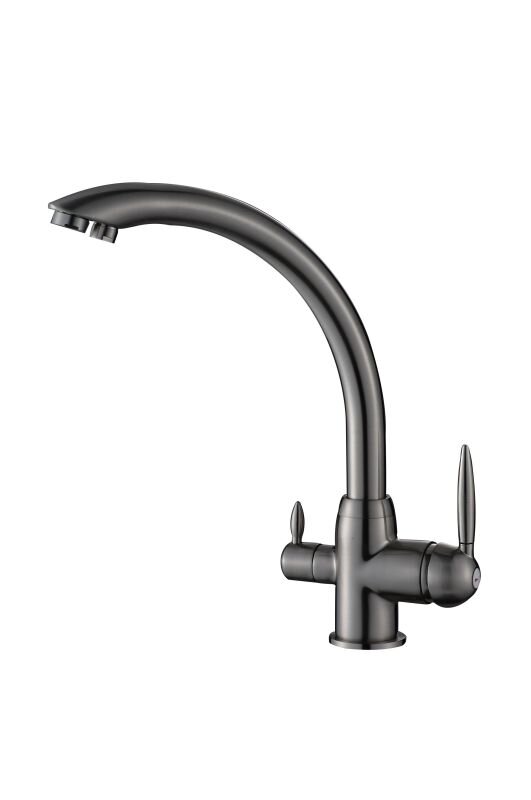 Изображение товара Смеситель для кухни Haiba HB76846 с подключением фильтра питьевой воды, сатин