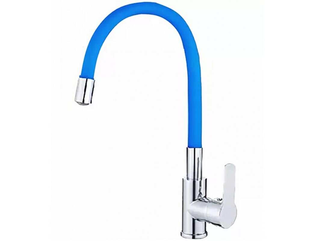 Изображение товара Смеситель для кухни Haiba HB70112-4 с гибким изливом синий хром