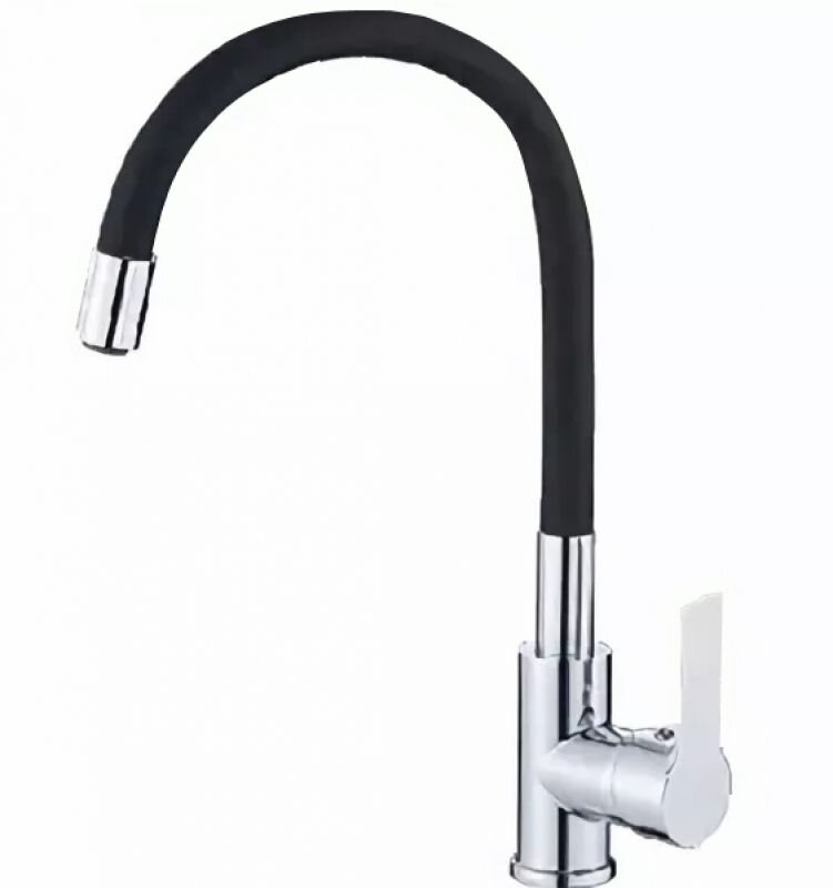 Изображение товара Смеситель для кухни Haiba HB70112-7 с гибким изливом черный хром