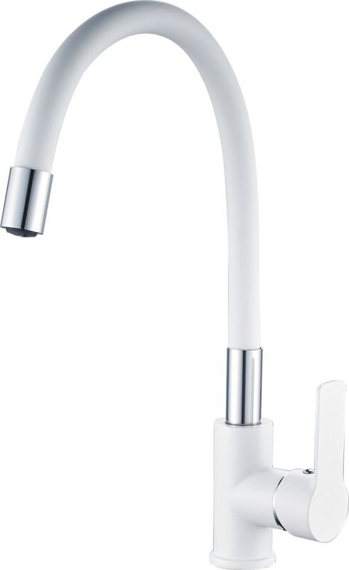 Изображение товара Смеситель для кухни Haiba HB70113-8 с гибким изливом, белый/хром