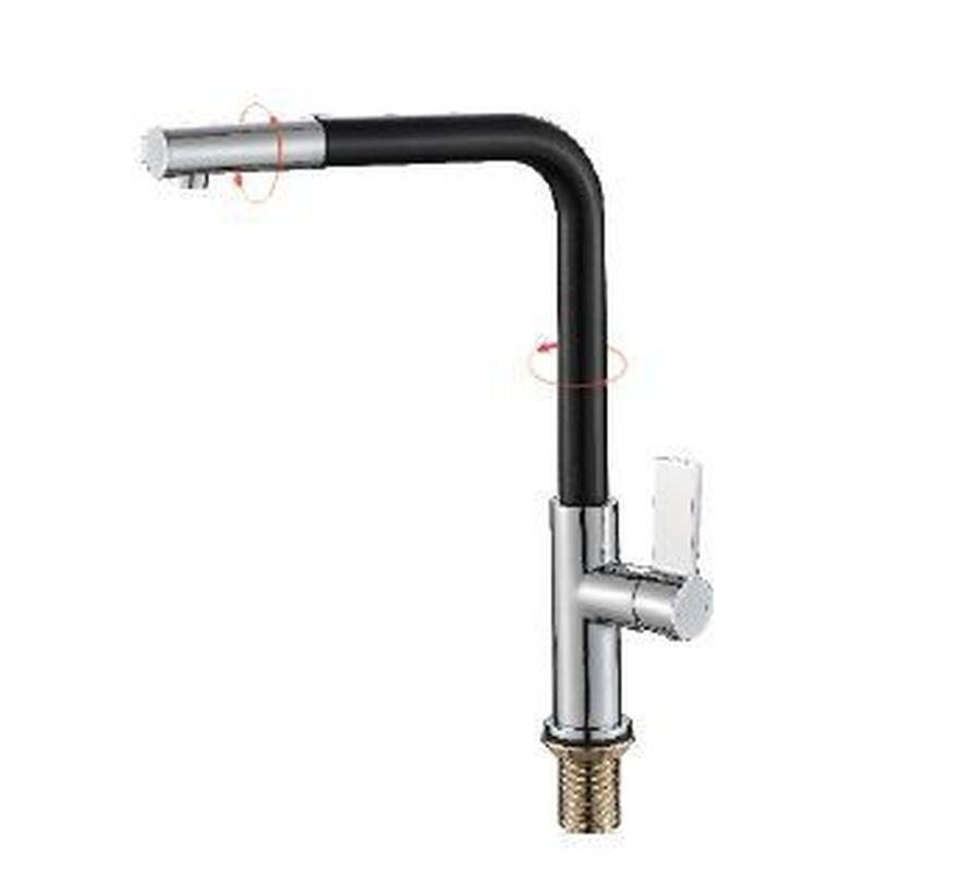 Изображение товара Смеситель для кухни Haiba HB70501-7, хром/черный