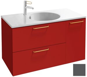 Изображение товара Тумба под раковину Jacob Delafon Odeon Rive Gauche 90 см, EB2543-RX-N14, цвет серый антрацит, ручки на выбор