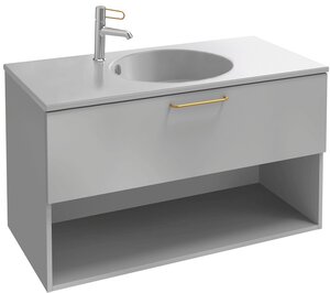 Изображение товара Тумба под раковину Jacob Delafon Odeon Rive Gauche 90 см, EB2553-RX-N18, цвет белый глянцевый, ручки на выбор