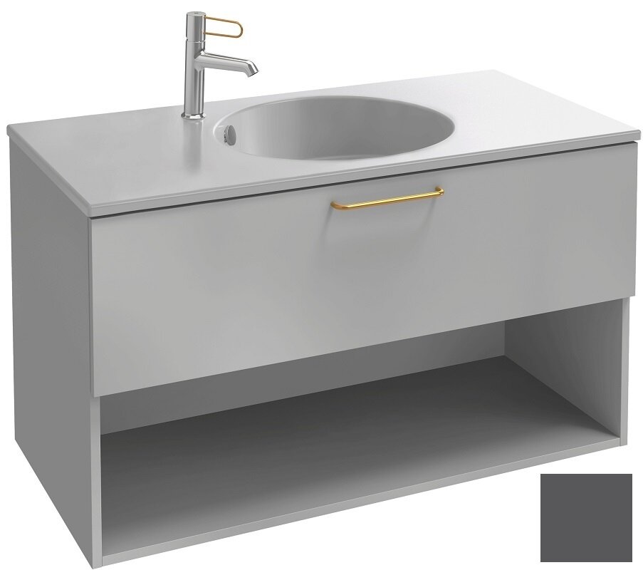 Изображение товара Тумба под раковину Jacob Delafon Odeon Rive Gauche 90 см, серый антрацит, подвесная