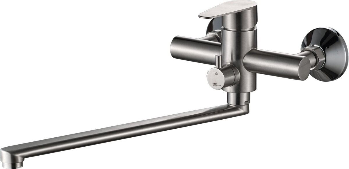 Изображение товара Смеситель для ванны и душа Haiba HB22802 с длинным изливом сталь