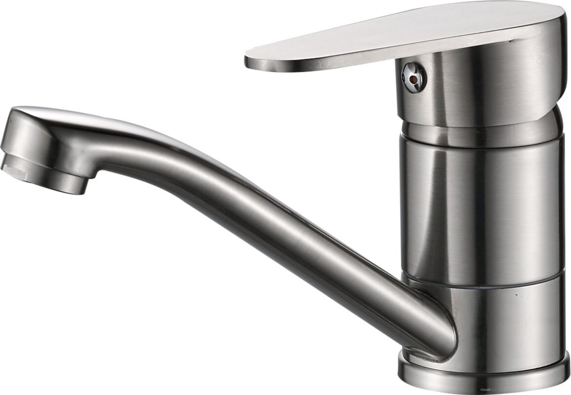 Изображение товара Смеситель для кухни Haiba HB45802 сталь однорычажный с поворотным изливом