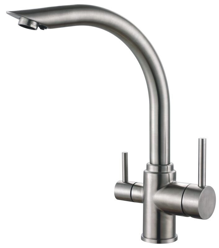 Изображение товара Смеситель для кухни Haiba HB70304 с подключением фильтра питьевой воды сталь