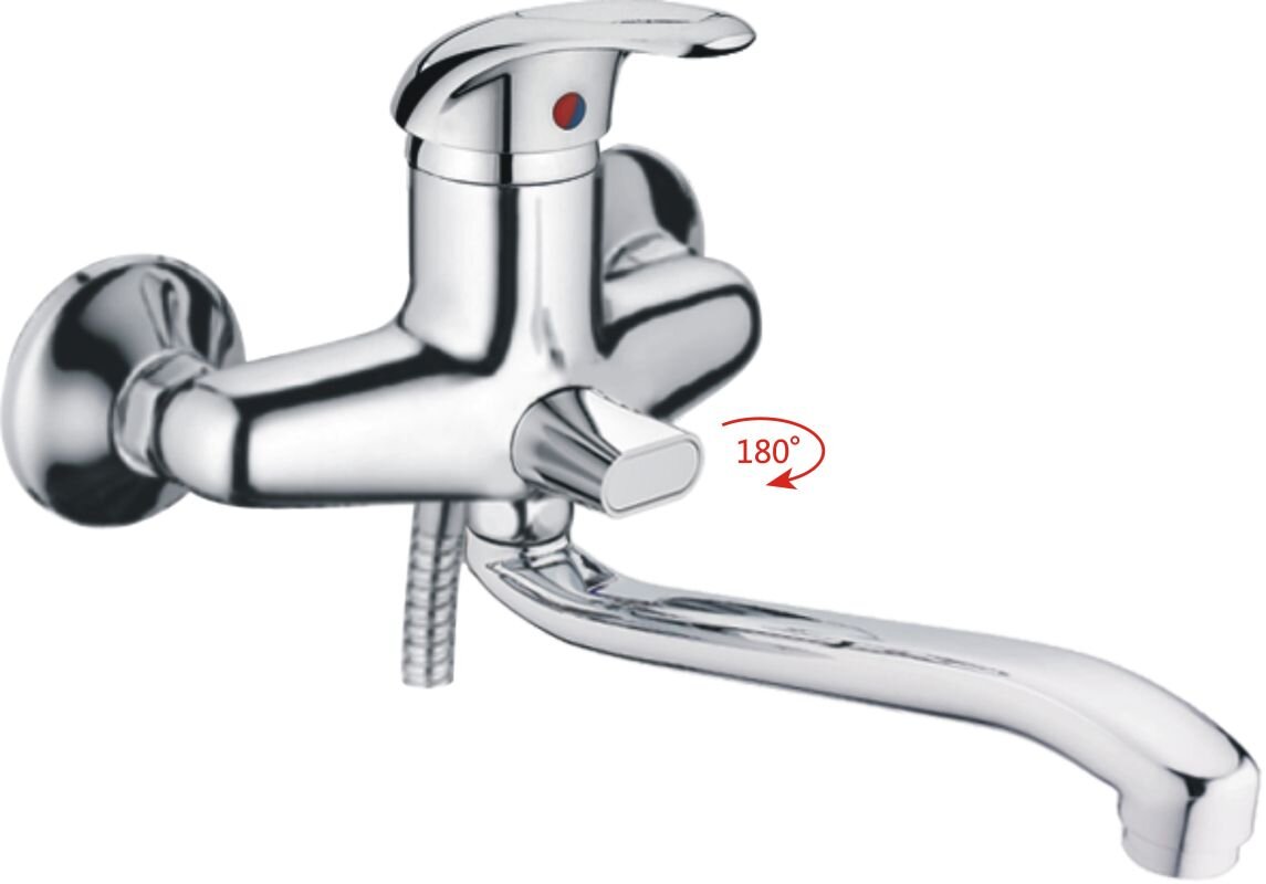 Изображение товара Смеситель для ванны и душа Haiba HB2203 с длинным изливом хром