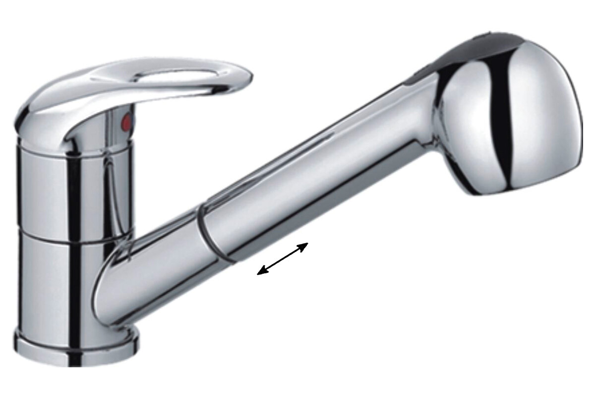 Изображение товара Смеситель для кухни Haiba HB6003 с выдвигающейся лейкой хром