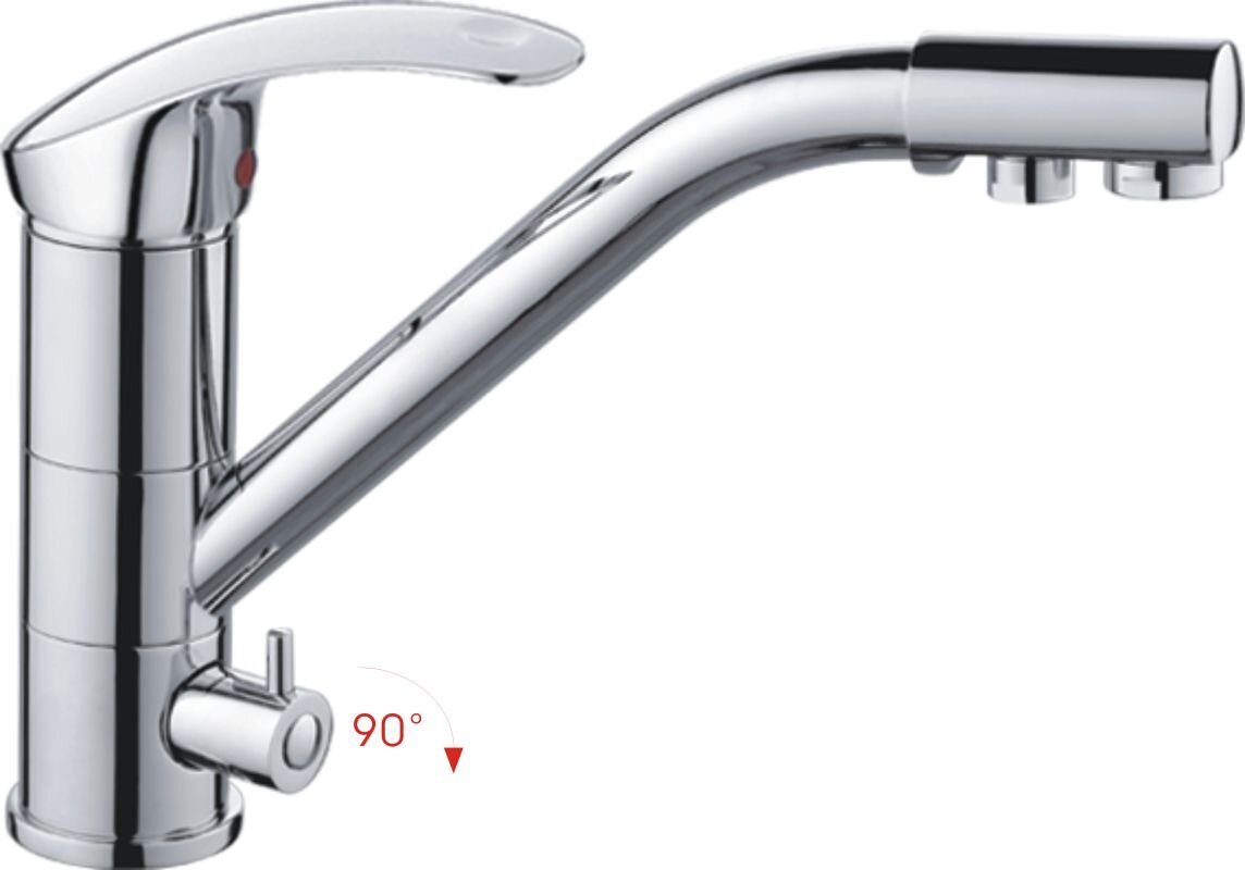 Изображение товара Смеситель для кухни Haiba HB4321 с подключением фильтра питьевой воды хром