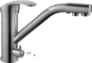 Изображение товара Смеситель для кухни Haiba HB4321-5 с подключением фильтра питьевой воды, сатин