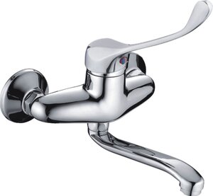 Изображение товара Смеситель для кухни Haiba HB4654 настенный локтевой, хром