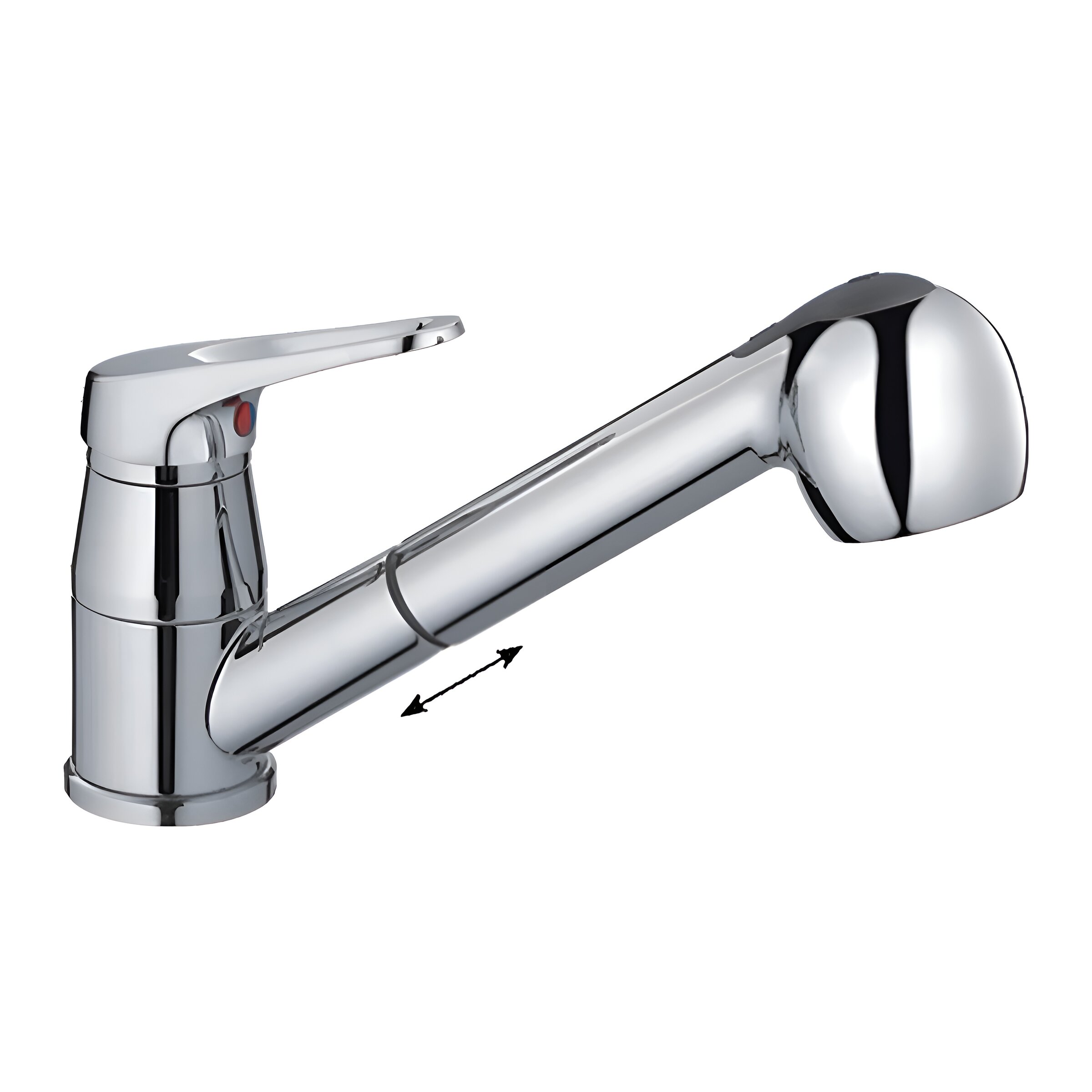 Изображение товара Смеситель для кухни Haiba HB6013 с выдвигающейся лейкой хром