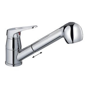 Изображение товара Смеситель для кухни Haiba HB6013 с выдвигающейся лейкой, хром