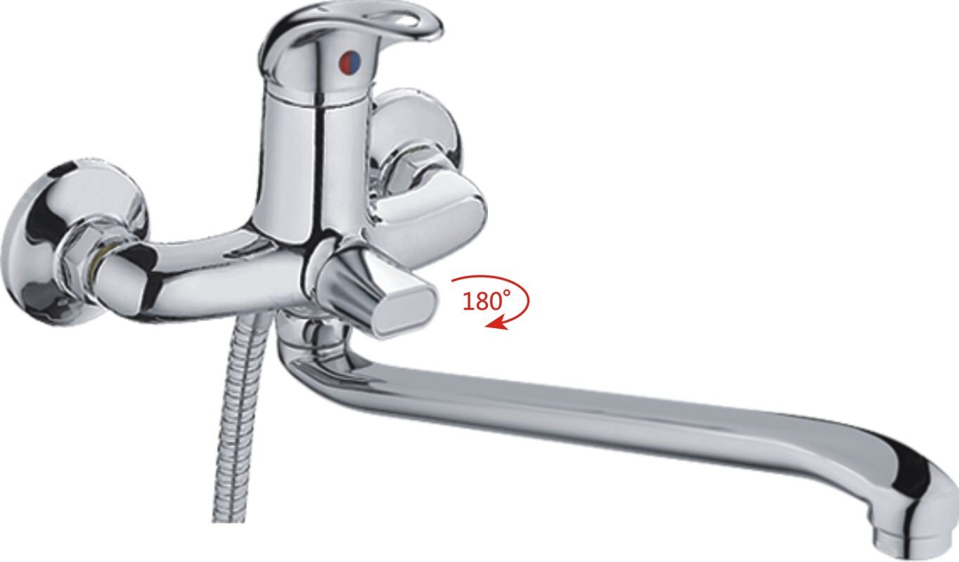 Изображение товара Смеситель для ванны и душа Haiba HB2215 с длинным изливом хромированный