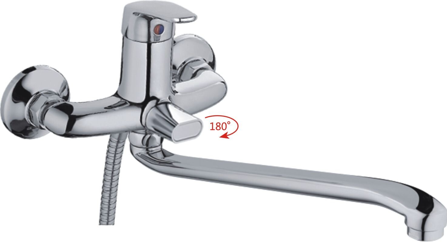 Изображение товара Смеситель Haiba HB2216 для ванны и душа с длинным изливом, хром