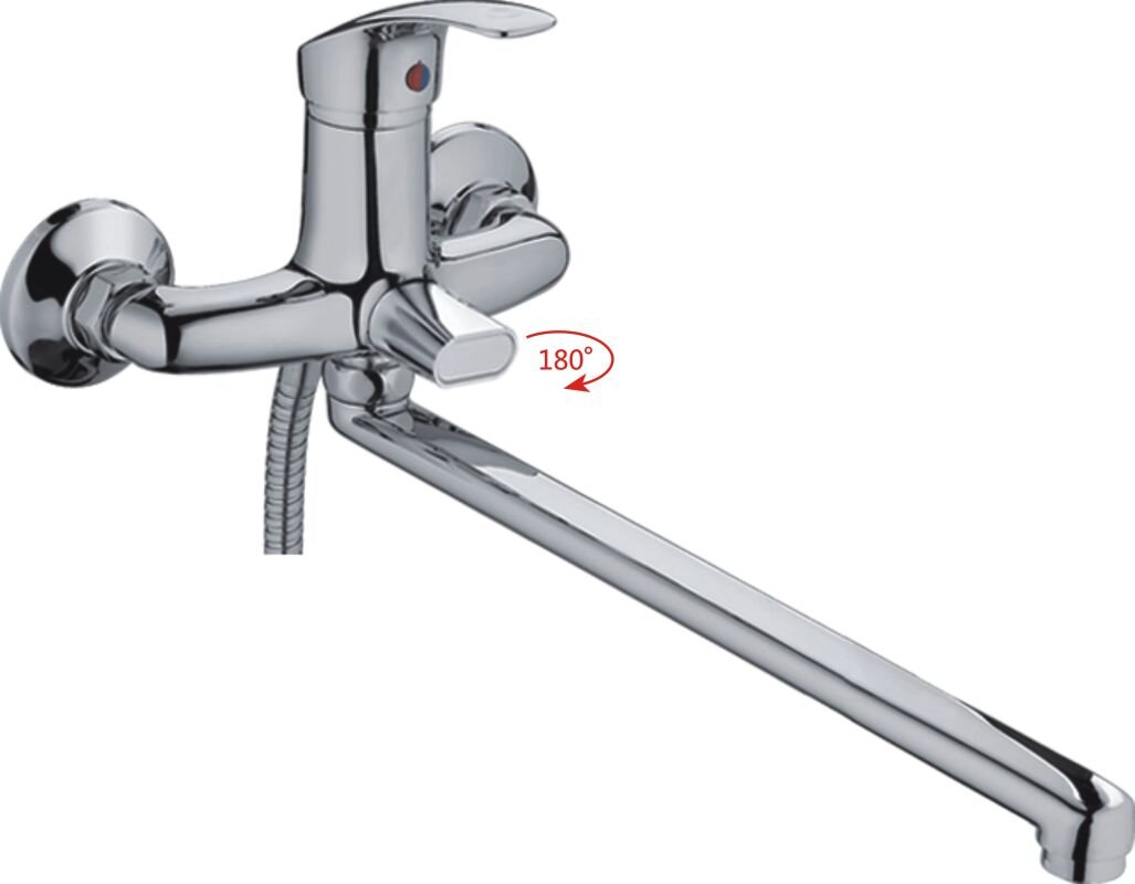 Изображение товара Смеситель для ванны и душа Haiba HB2236 с длинным изливом, хром