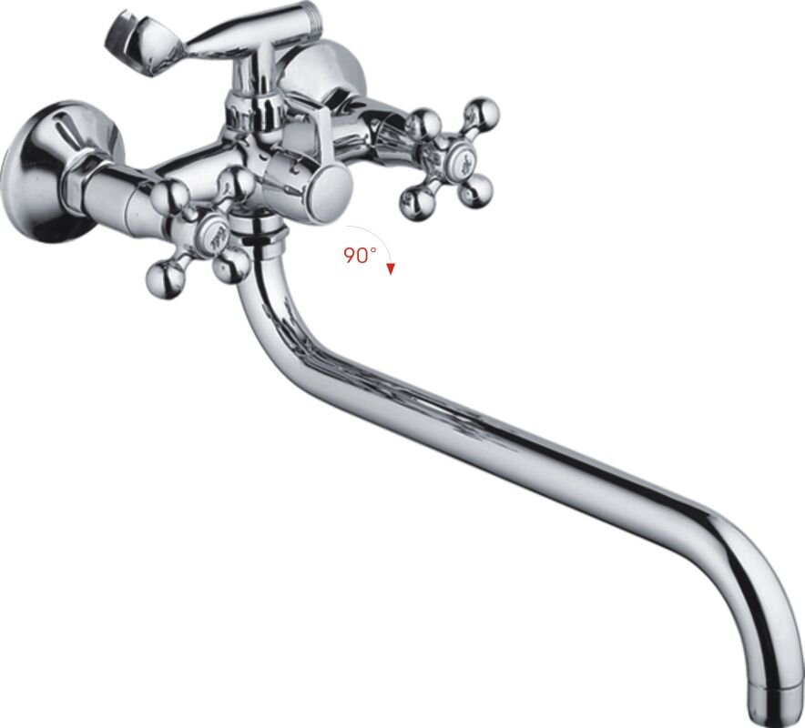 Изображение товара Смеситель для ванны и душа Haiba HB2619-2 с длинным изливом хром