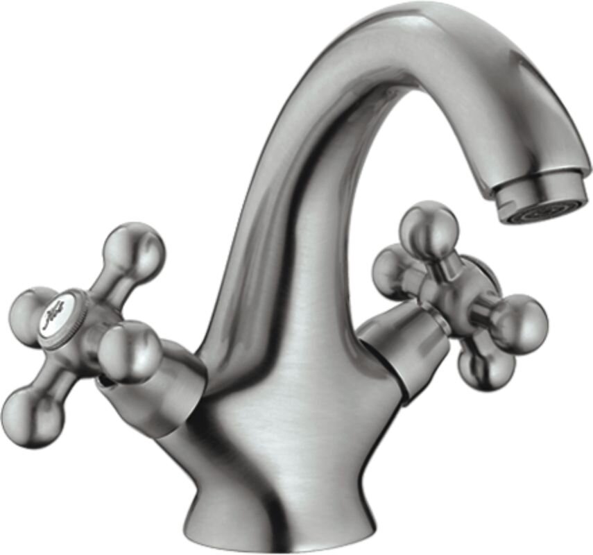 Изображение товара Смеситель для раковины Haiba HB1019-5 сатин с двухвентильным управлением