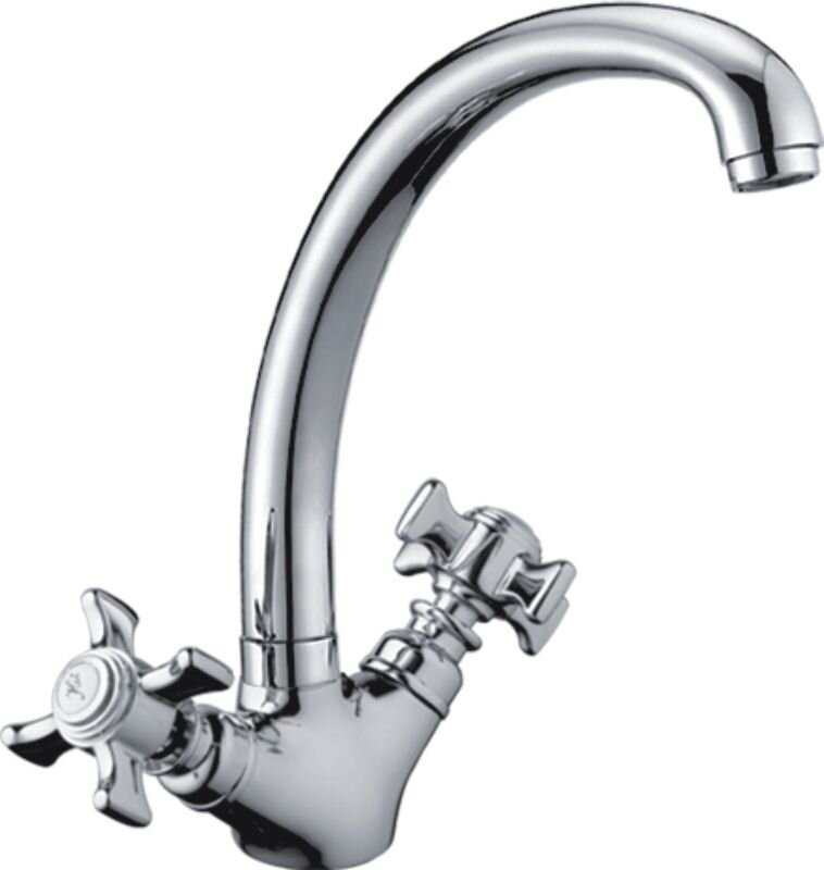 Изображение товара Смеситель Haiba HB4724 для кухни с двумя вентилями и C-изливом