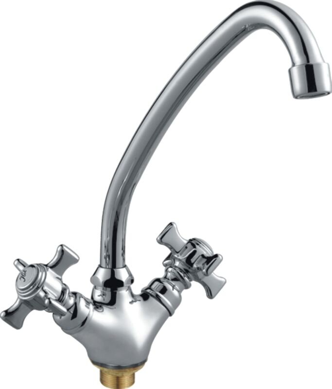 Изображение товара Смеситель для кухни Haiba HB4924 хром двухвентильный с поворотным изливом