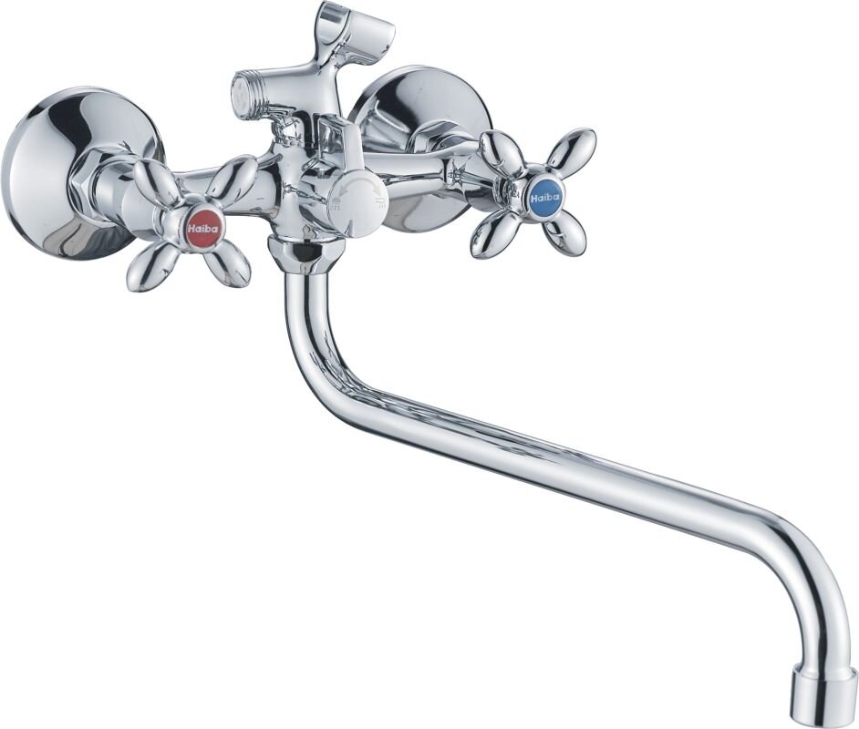 Изображение товара Смеситель Haiba HB2227-2 для ванны и душа, длинный излив, хром