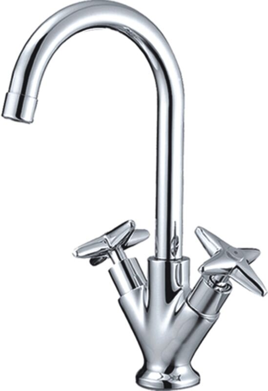 Изображение товара Смеситель Haiba HB4099 сдвухвентильным управлением, хром, горизонтальный монтаж