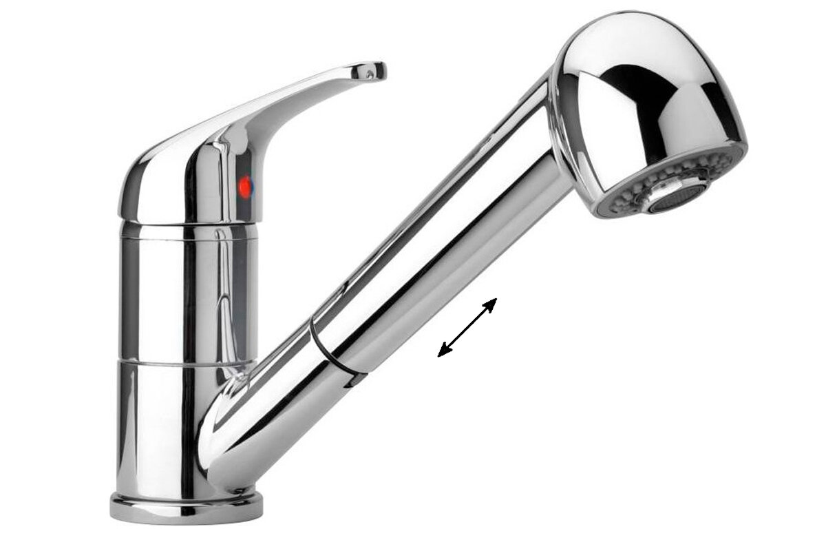 Изображение товара Смеситель Paini Creta 42CR568LMKM для кухонной мойки хром выдвижной излив