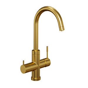 Изображение товара Смеситель для кухонной мойки Paini Cox 78PJ6433VL2KM с подключением к фильтру, золото матовое PVD