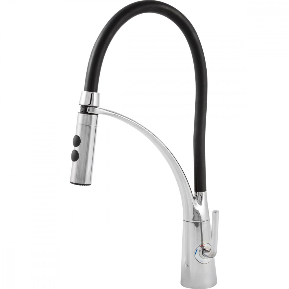 Изображение товара Смеситель Paini Barolo A9CR557LMKM для кухонной мойки с гибким изливом хром черный