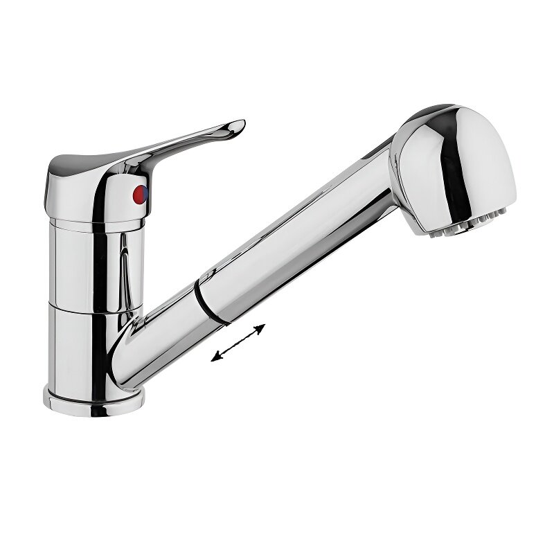 Изображение товара Смеситель Paini Pilot 04CR568RU для кухонной мойки с выдвижным изливом хром