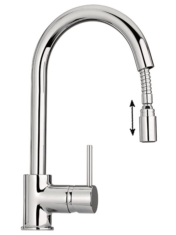 Изображение товара Смеситель Paini Cox 78CR591SAKM для кухонной мойки с выдвижным изливом