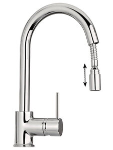 Изображение товара Смеситель Paini Cox 78CR591SAKM для кухонной мойки, излив выдвижной, хром