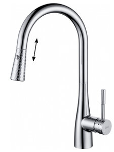 Изображение товара Смеситель D&K Rhein.Schiller DA1462501C с выдвижной лейкой хром для кухни