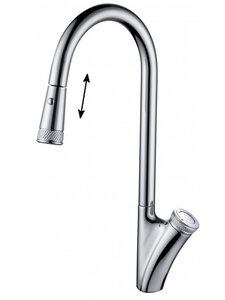 Изображение товара Современный кухонный смеситель D&K Bayern.Alfeld DA1482501 с выдвижной лейкой хром