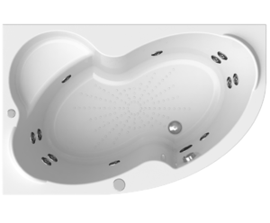 Изображение товара Ванна гидромассажная акриловая Vannesa Massage Ирма, 150 х 97 см, система баланс хром, левая/правая