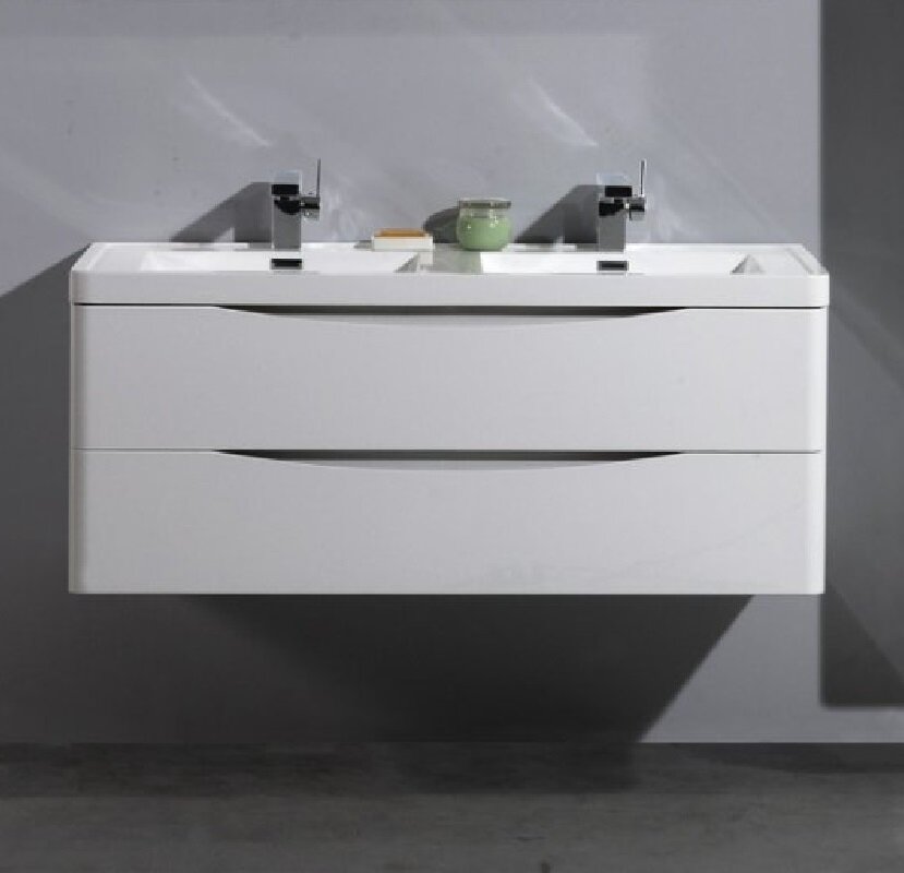 Изображение товара Тумба под двойную раковину BelBagno ANCONA-N-1200-2C-SO-2-BL 120 см белый глянец