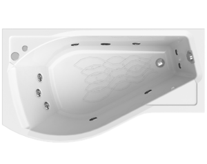Изображение товара Ванна гидромассажная акриловая Vannesa Massage Миранда L/R 168 x 95 см, система баланс хром